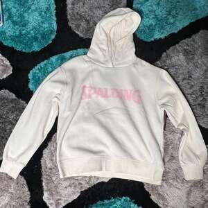 New Spalding Hoodie Cream and Pink Logo Pullover - Size Large